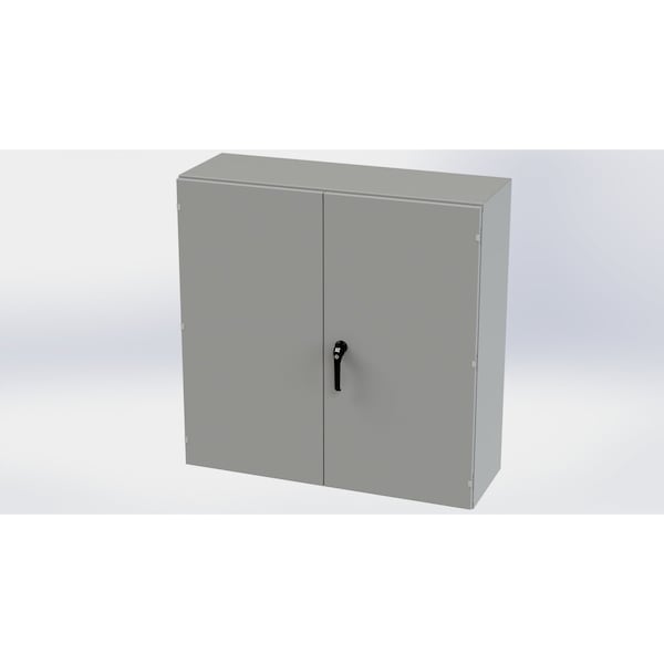 3 Point Latch with Padlock Handle Electrical Enclosures, 48 in H, 16 in D, 48 in W, NEMA 3R, 12, 13